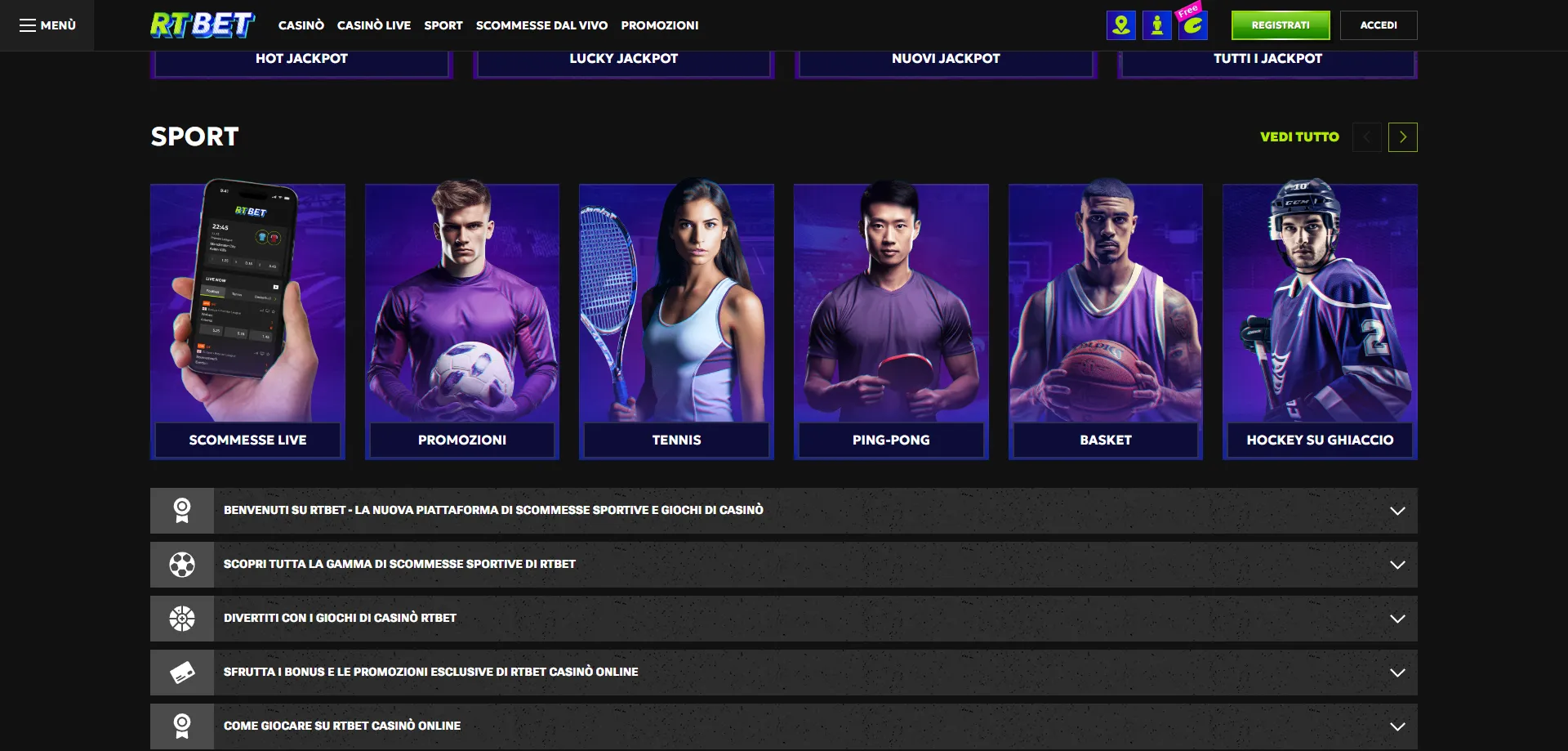 RTbet casin&ograve; dal vivo croupier reali e game show in diretta streaming